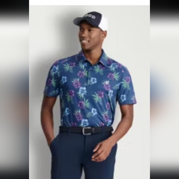 Izod Trick Shot Printed Fashion Polo Shirt, Hawaiian Style, Men's XXL - Picture 12 of 12
